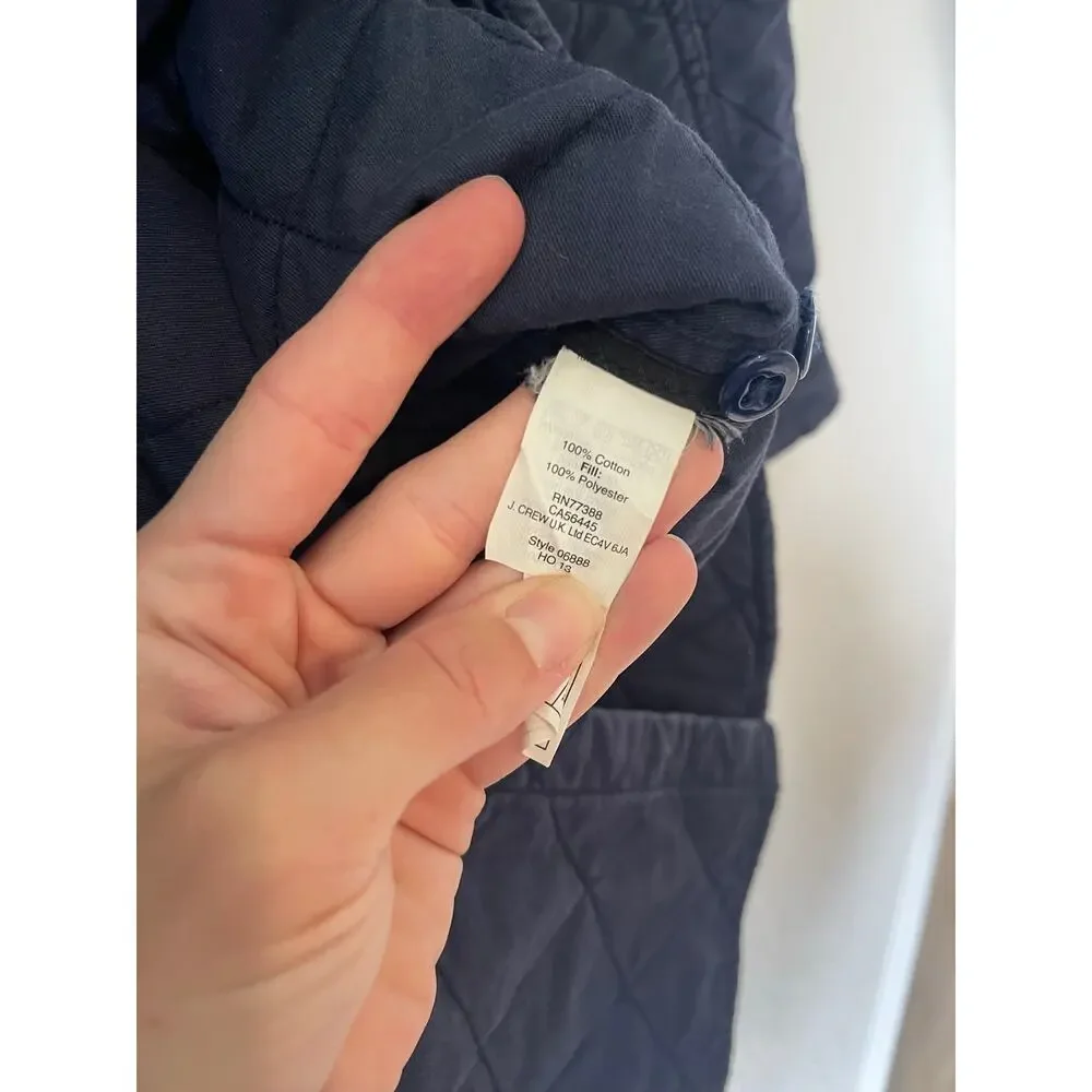 J. Crew men's quilted shirt double breast pocket navy blue size XS